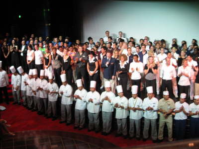 Some of the crew during a show